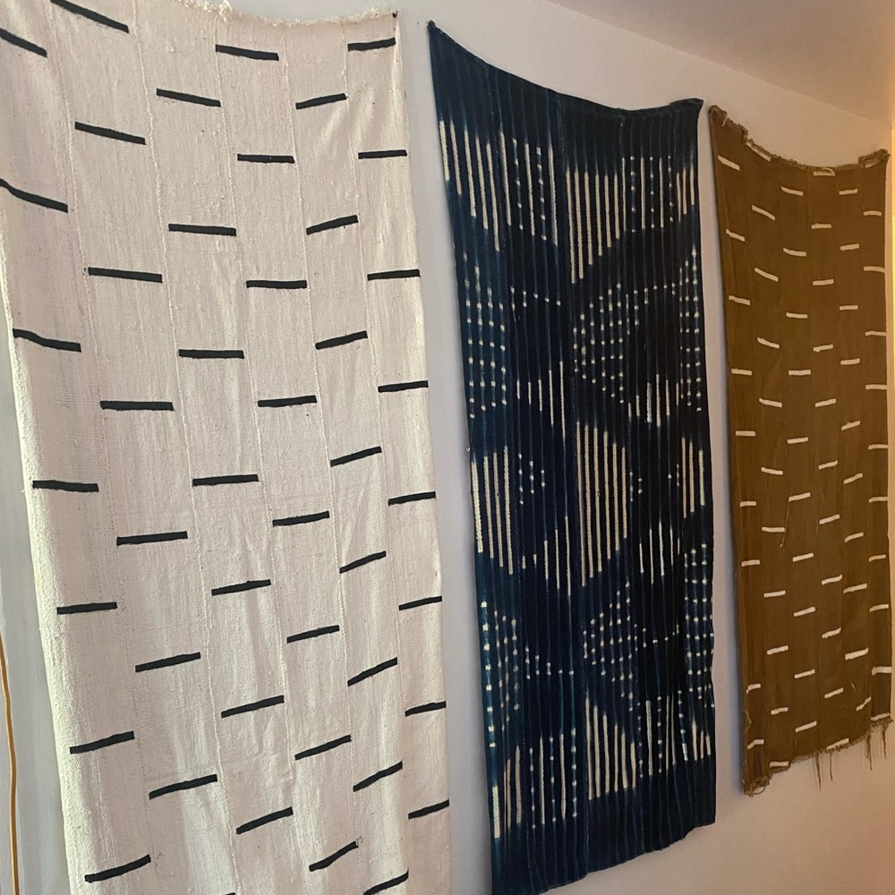 Set of 3: Mali Mudcloth fabric